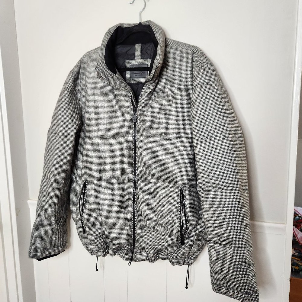 MASSIMO DUTTI Wool Houndstooth Jacquard Puffer Coat